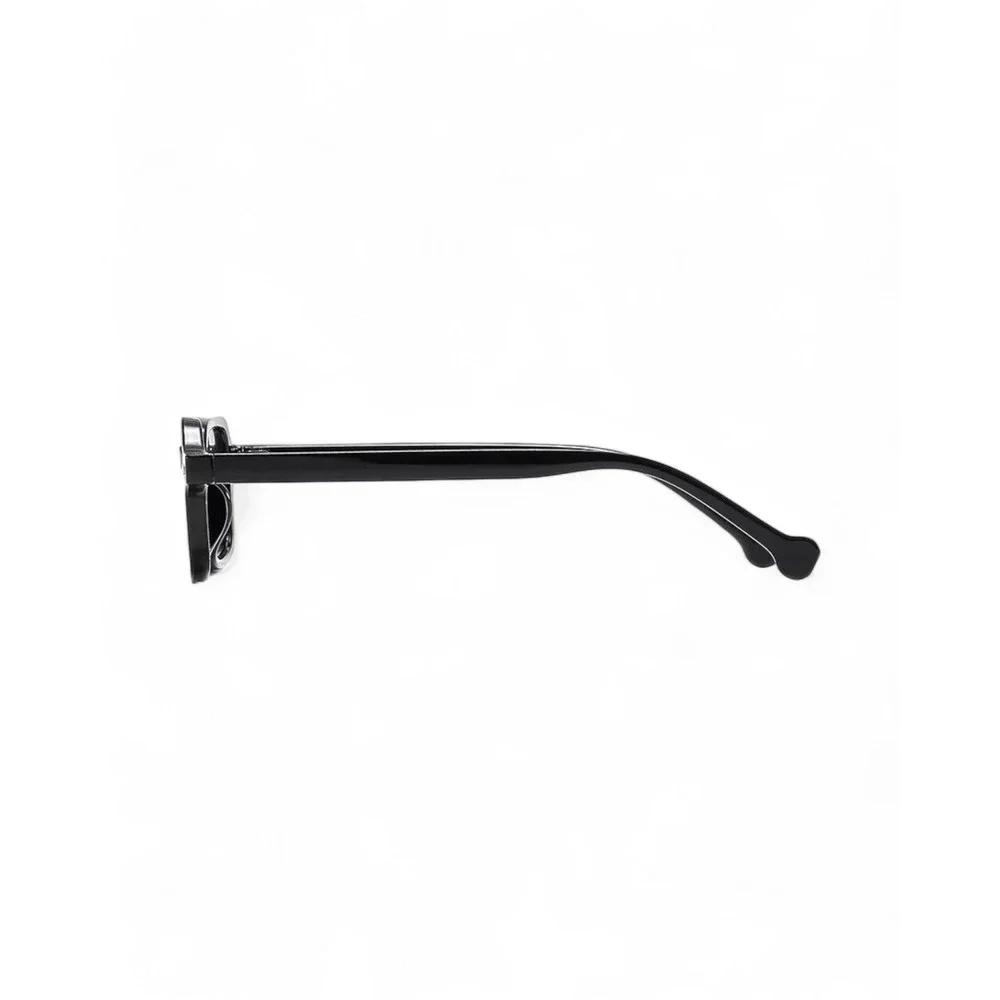 Mens Black Square Sunglasses Retro Rectangular UV400 Protection Cyberpunk Shades